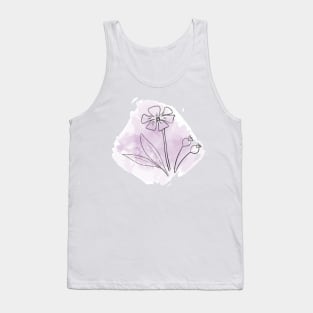 Purple Watercolour Flower Tank Top